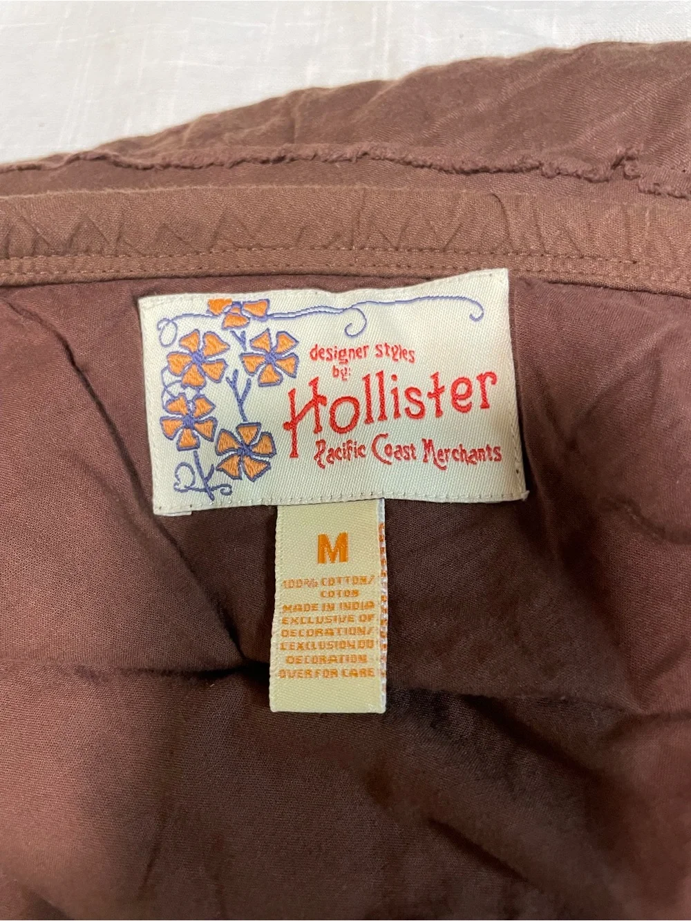 VTG Hollister 100% Cotton Brown Tiered Maxi Skirt - Picture 2 of 8
